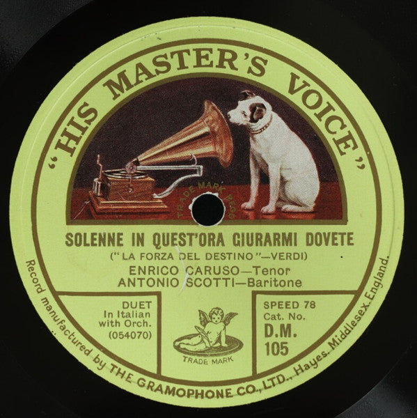 Enrico Caruso, Antonio Scotti : Solenne In Quest'ora Giurarmi Dovete / O, Mimi, Tu Più Non Torni (Shellac, 12")