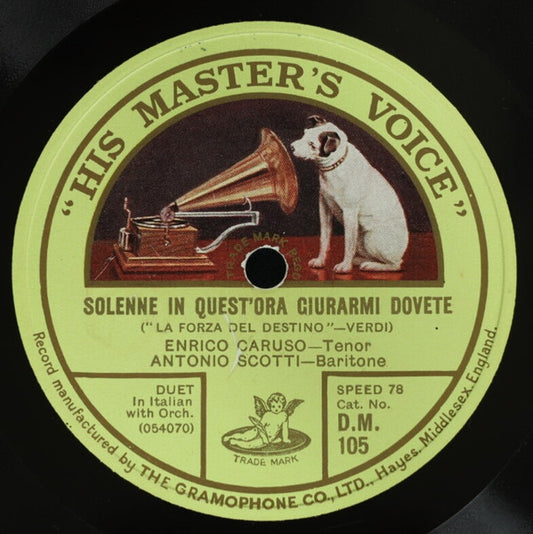 Enrico Caruso, Antonio Scotti : Solenne In Quest'ora Giurarmi Dovete / O, Mimi, Tu Più Non Torni (Shellac, 12")