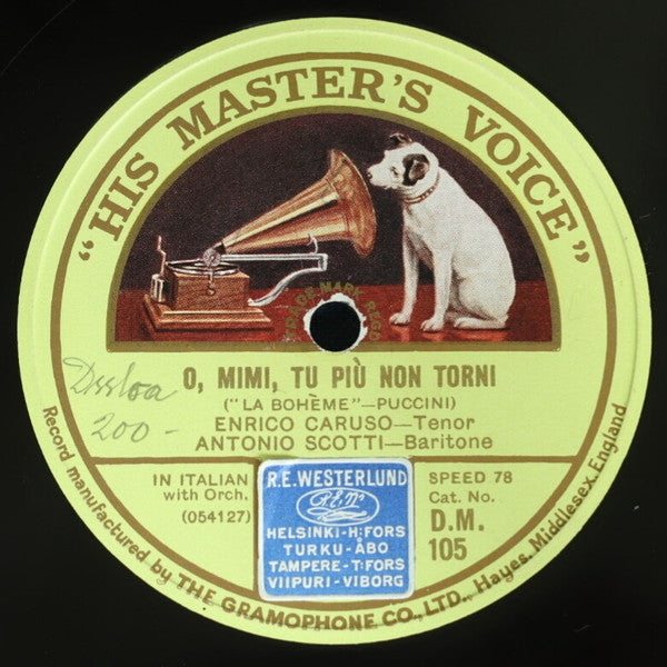 Enrico Caruso, Antonio Scotti : Solenne In Quest'ora Giurarmi Dovete / O, Mimi, Tu Più Non Torni (Shellac, 12")