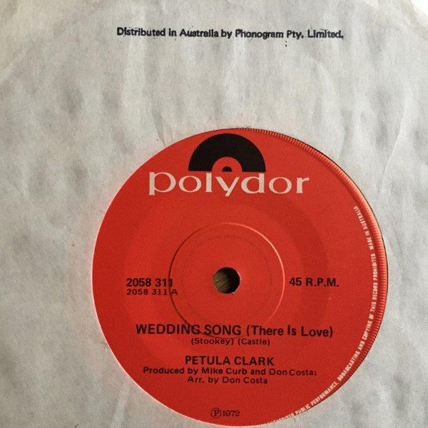 Petula Clark : Wedding Song (There Is Love) (7", Single, Rai)