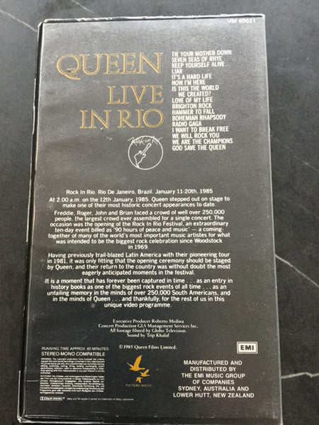 Queen : Live In Rio (VHS, PAL)