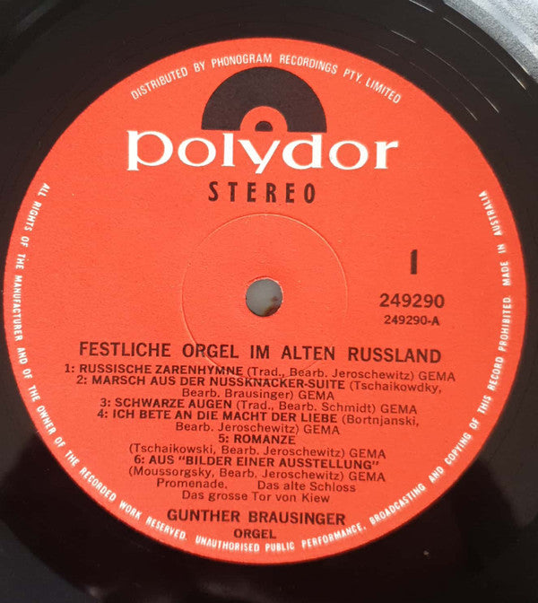 Günther Brausinger : Festliche Orgel Im Alten Rusland (LP)