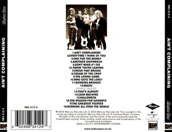 Status Quo : Ain't Complaining (CD, Album, RE, RM, EDC)