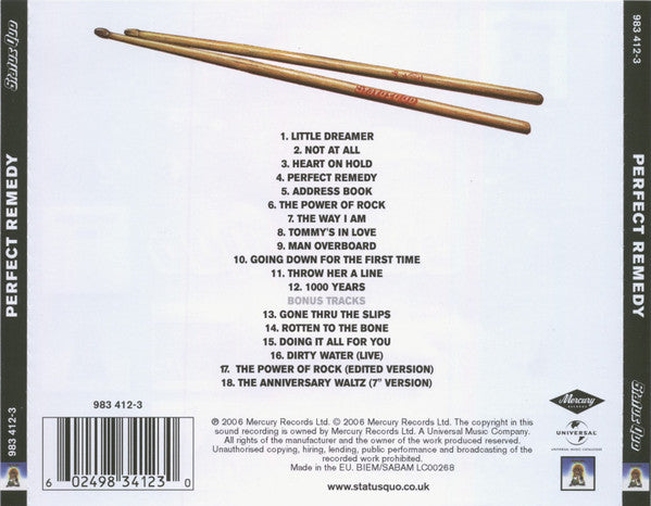 Status Quo : Perfect Remedy (CD, Album, RE, RM)