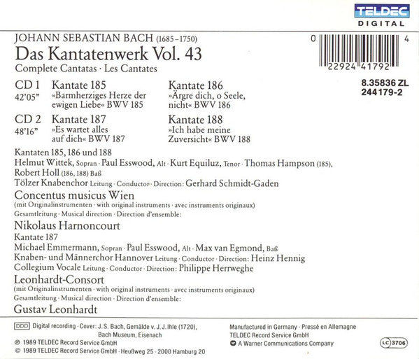 Joh. Sebas. Bach* : Complete Cantatas Vol. 43 (2xCD)