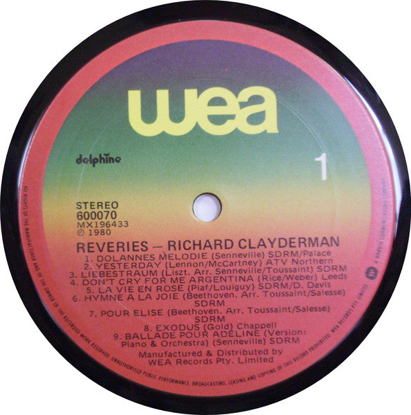 Richard Clayderman : Rêveries (LP, Album)
