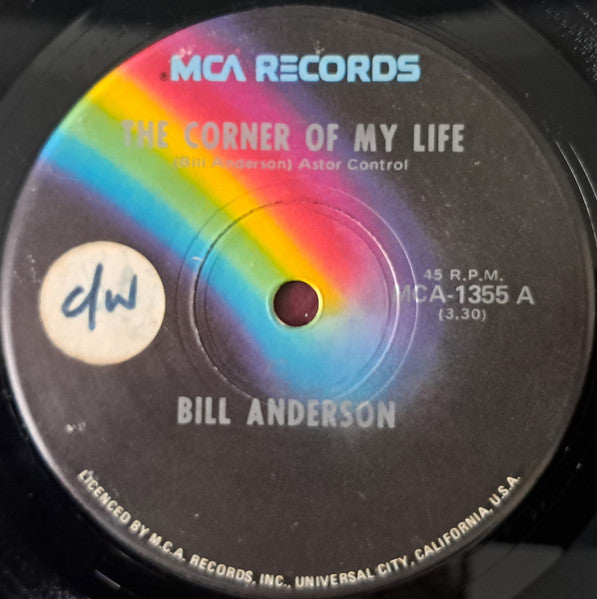 Bill Anderson (2) : The Corner Of My Life (7", Single)