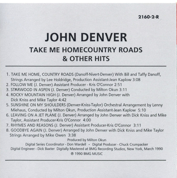 John Denver : Take Me Home, Country Roads & Other Hits (CD, Comp, RE)