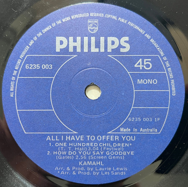 Kamahl : All I Have To Offer You (7", EP, M/Print)