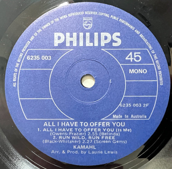 Kamahl : All I Have To Offer You (7", EP, M/Print)