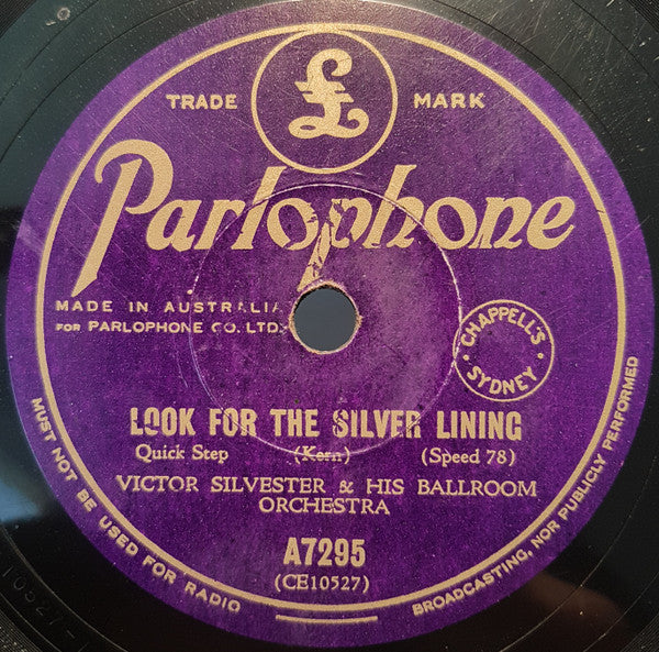 Victor Silvester And His Ballroom Orchestra : Gay Nineties Selection-Veleta / Look For The Silver Lining (Shellac, 10")