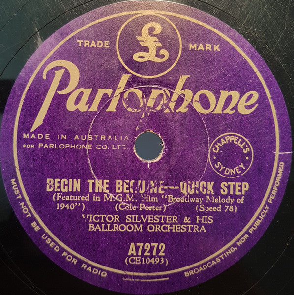 Victor Silvester And His Ballroom Orchestra : Begin The Beguine / I've Got My Eyes On You (Shellac, 10")