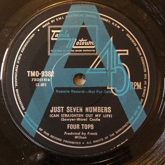 Four Tops : Just Seven Numbers (Can Straighten Out My Life) (7", Single, Promo)