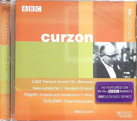 Clifford Curzon : Liszt / Haydn / Schubert (CD, Mono)