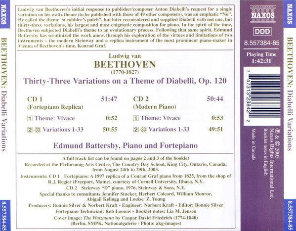 Beethoven*, Edmund Battersby : Diabelli Variations (2xCD, Album)