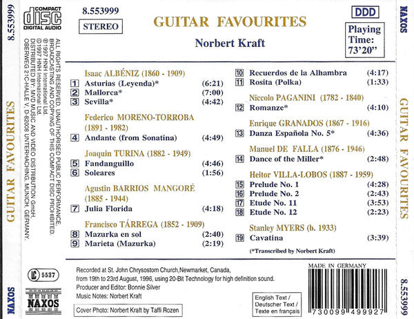 Norbert Kraft : Guitar Favourites (CD)