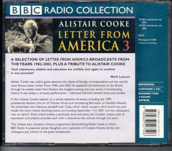 Alistair Cooke (2) : Letter From America 3 (The Final Years: 1982–2003) (4xCD)