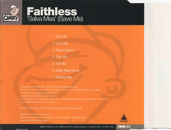 Faithless : Salva Mea (Save Me) (CD, Single)