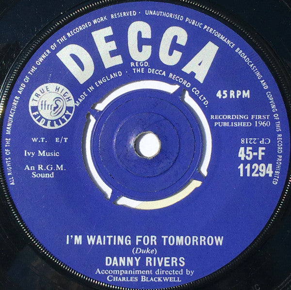 Danny Rivers : Can't You Hear My Heart (7", Single)