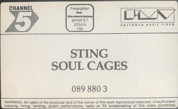 Sting : The Soul Cages Concert (VHS, PAL)