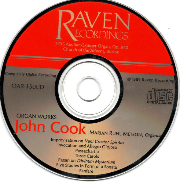 Marian Ruhl Metson, Sandra Stuart : Organ Music Of John Cook (CD, Album)