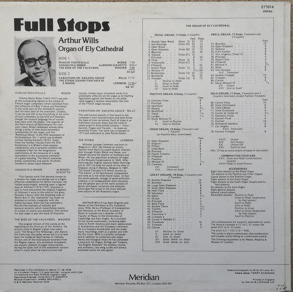 Arthur Wills : Full Stops (LP)