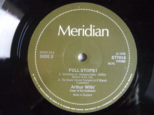Arthur Wills : Full Stops (LP)