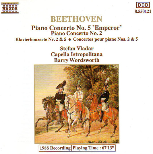 Beethoven* - Stefan Vladar, Capella Istropolitana, Barry Wordsworth : Piano Concerto No. 5 "Emperor", Piano Concerto No. 2 = Klavierkonzerte Nr. 2 & 5 = Concertos Pour Piano Nos. 2 & 5 (CD)
