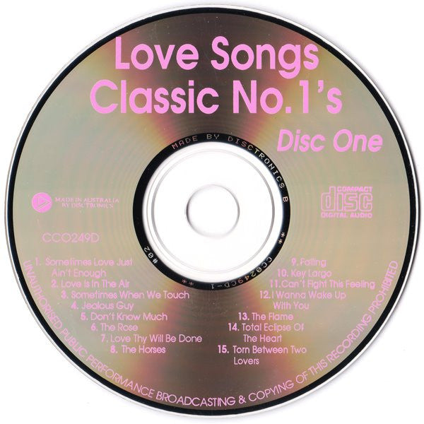 Various : Love Songs - The Classic No.1's (2xCD, Comp)