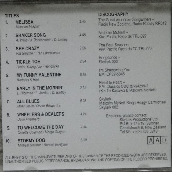 Malcolm McNeill : Songdance (CD, Album)