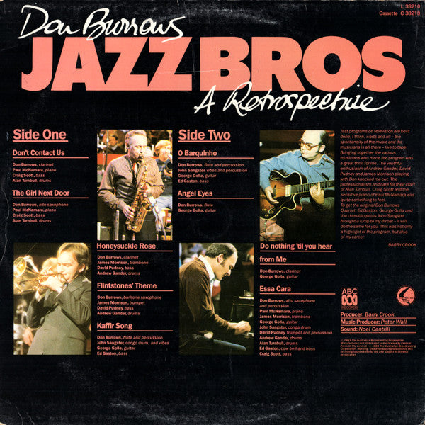 Don Burrows : Burrows' Jazz Brothers - A Retrospective (LP, Album)