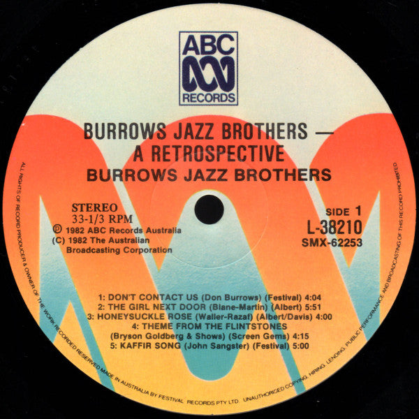 Don Burrows : Burrows' Jazz Brothers - A Retrospective (LP, Album)