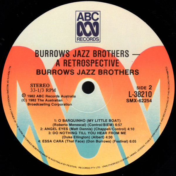 Don Burrows : Burrows' Jazz Brothers - A Retrospective (LP, Album)