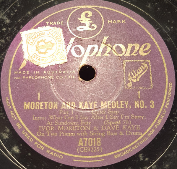 Ivor Moreton And Dave Kaye : Moreton and Kaye Medley No.3 (Shellac, 10", RP)
