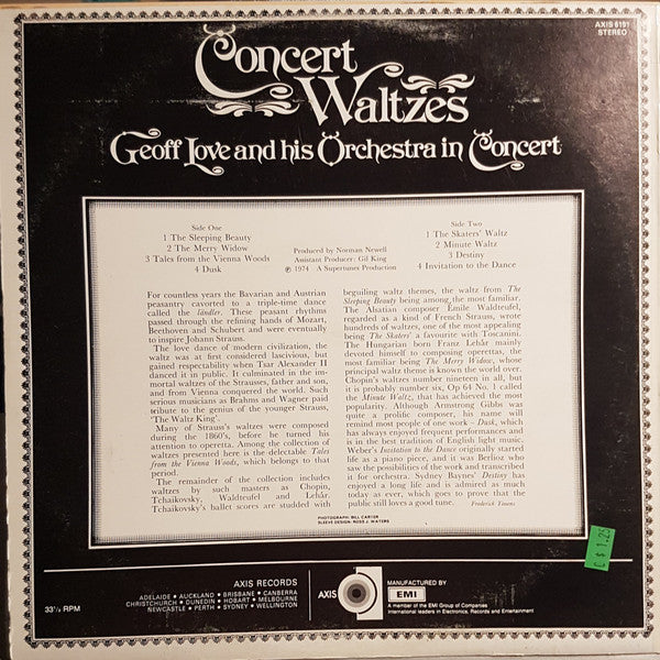 Geoff Love & His Orchestra : Concert Waltzes (LP)