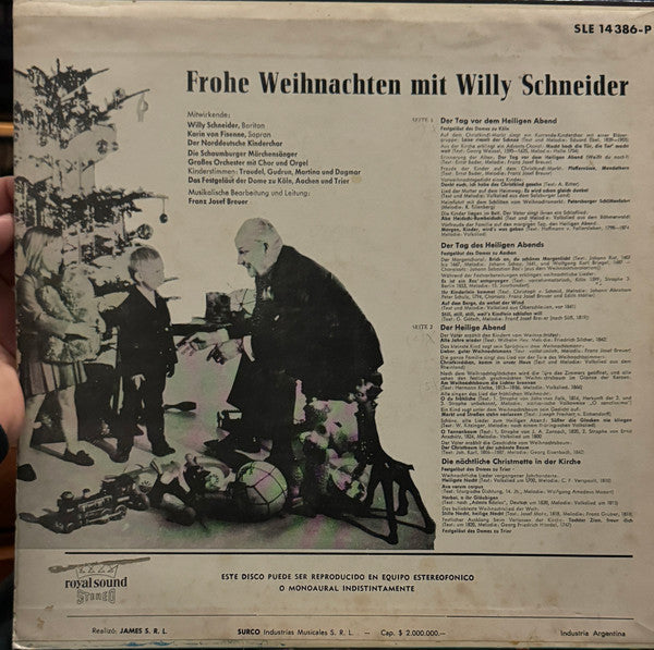 Willy Schneider : Frohe Weihnachten Mit Willy Schneider (LP, Album)