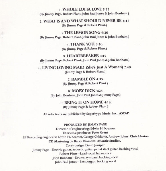 Led Zeppelin : Led Zeppelin II (CD, Album, RE)