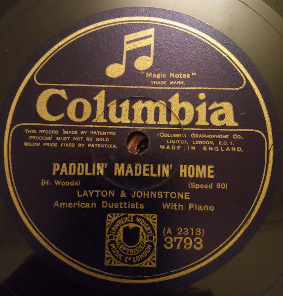 Layton And Johnstone : Hay ! Hay ! Farmer Gray / Paddlin' Madelin' Home (Shellac, 10", 80 RPM)