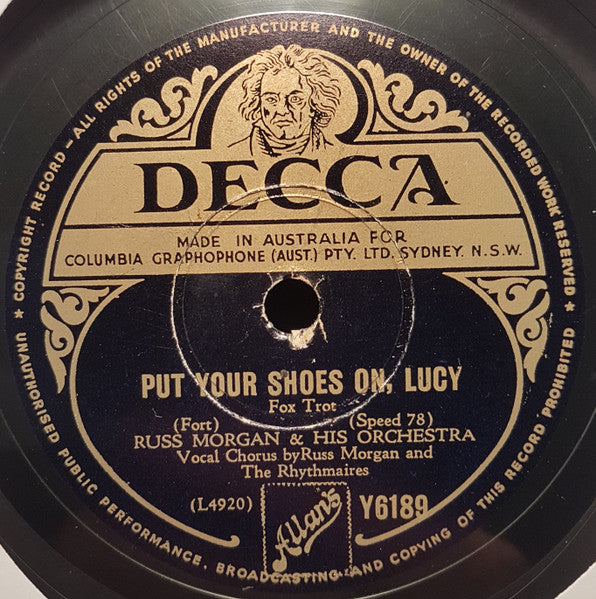 Russ Morgan And His Orchestra : Barroom Polka / Put Your Shoes On, Lucy (Shellac, 10")