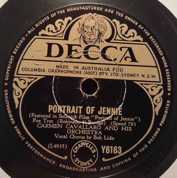 Carmen Cavallaro And His Orchestra, Russ Morgan And His Orchestra : Portrait Of Jennie / So Tired (Shellac, 10")