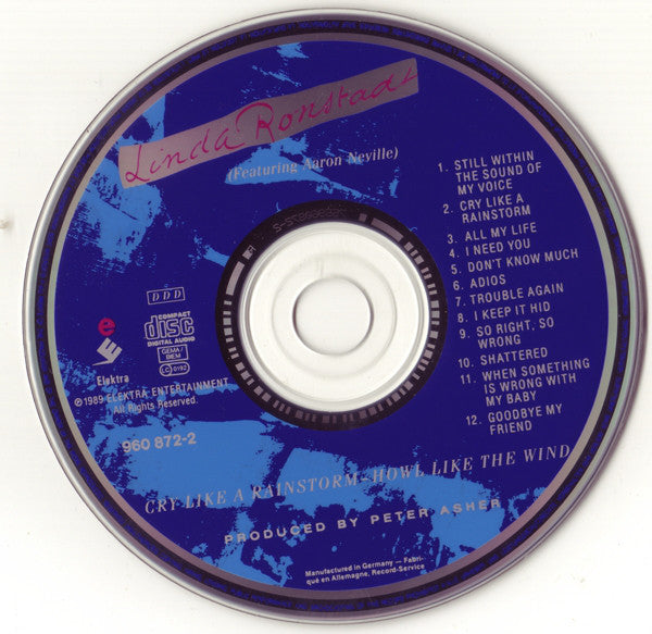 Linda Ronstadt Featuring Aaron Neville : Cry Like A Rainstorm - Howl Like The Wind (CD, Album)