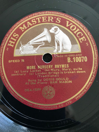 Doris Gould : More Nursery Rhymes (Shellac, 10")