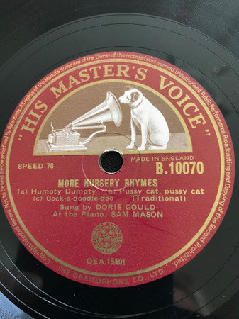Doris Gould : More Nursery Rhymes (Shellac, 10")