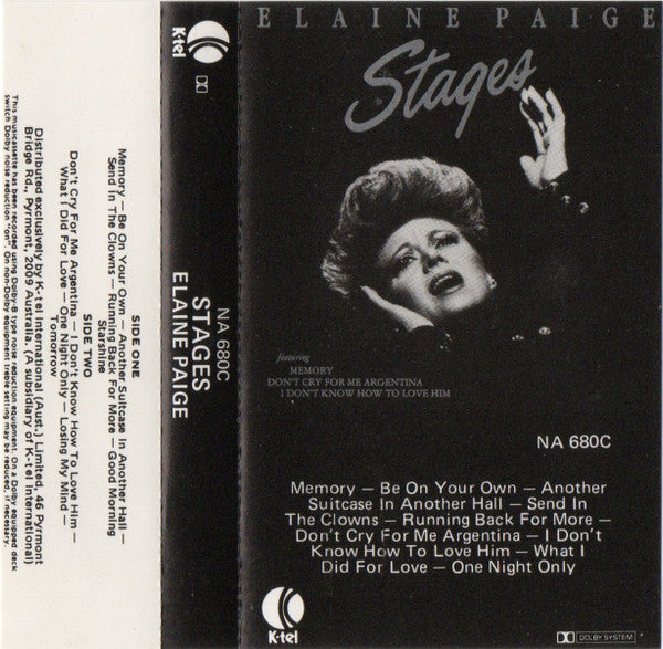 Elaine Paige : Stages (Cass, Comp)