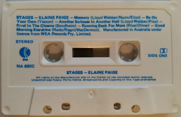 Elaine Paige : Stages (Cass, Comp)
