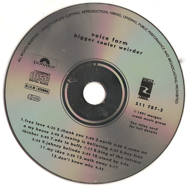 Voice Farm : Bigger Cooler Weirder (CD, Album)