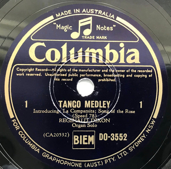 Reginald Dixon : Tango Medley (Shellac, 10")
