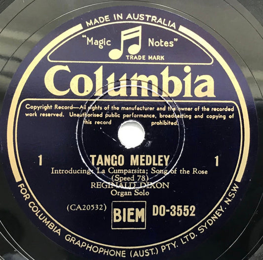 Reginald Dixon : Tango Medley (Shellac, 10")
