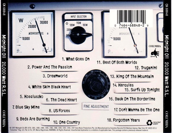 Midnight Oil : 20,000 Watt R.S.L. (CD, Comp, RM)