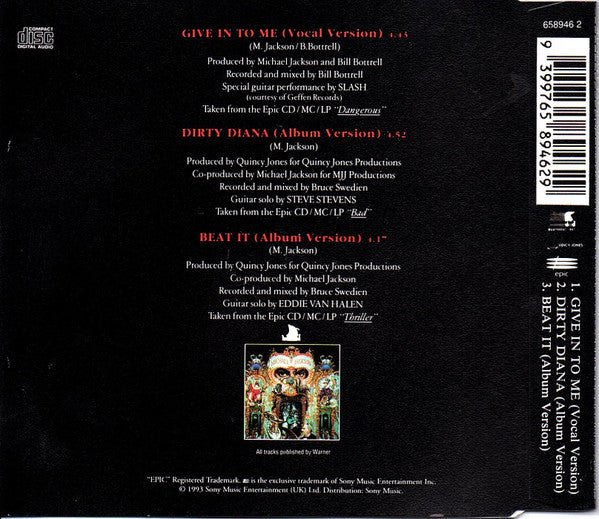 Michael Jackson : Give In To Me (CD, Single)